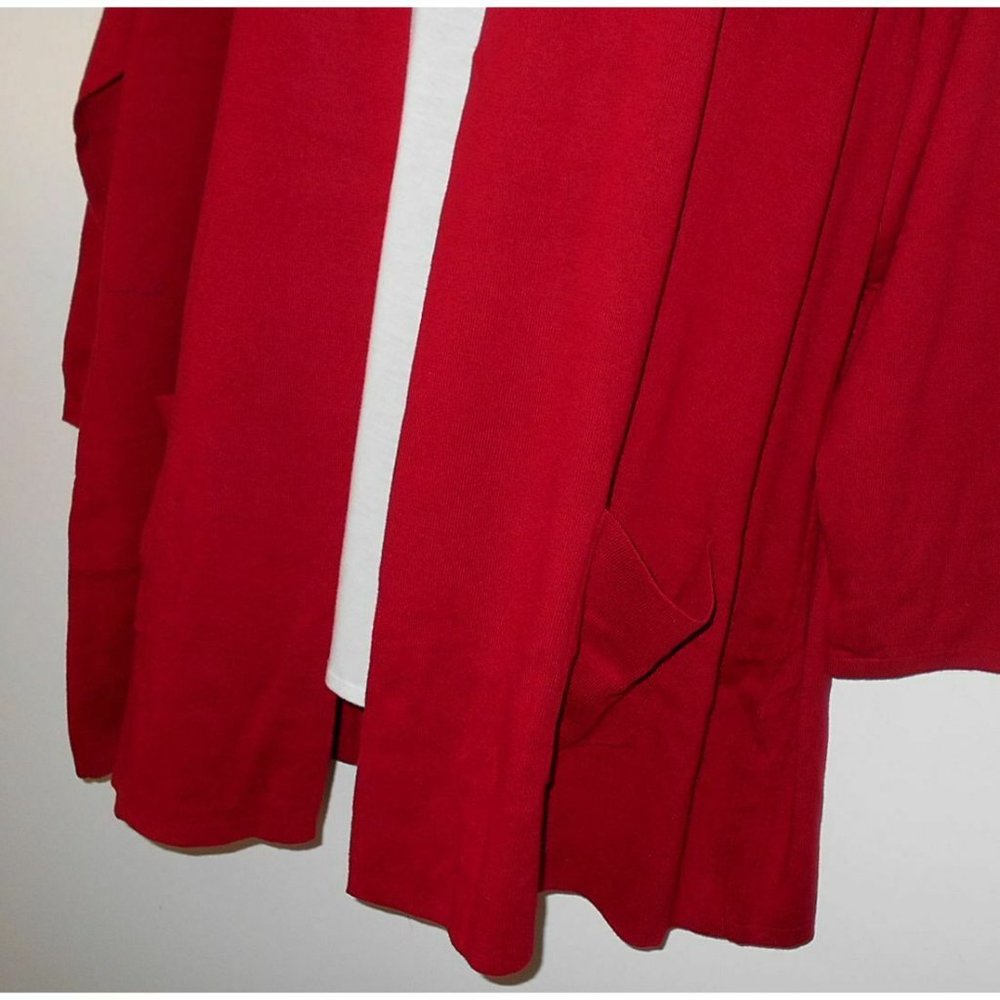 J Jill 4X NEW Red Christmas Cardigan Sweater - Picture 4 of 5